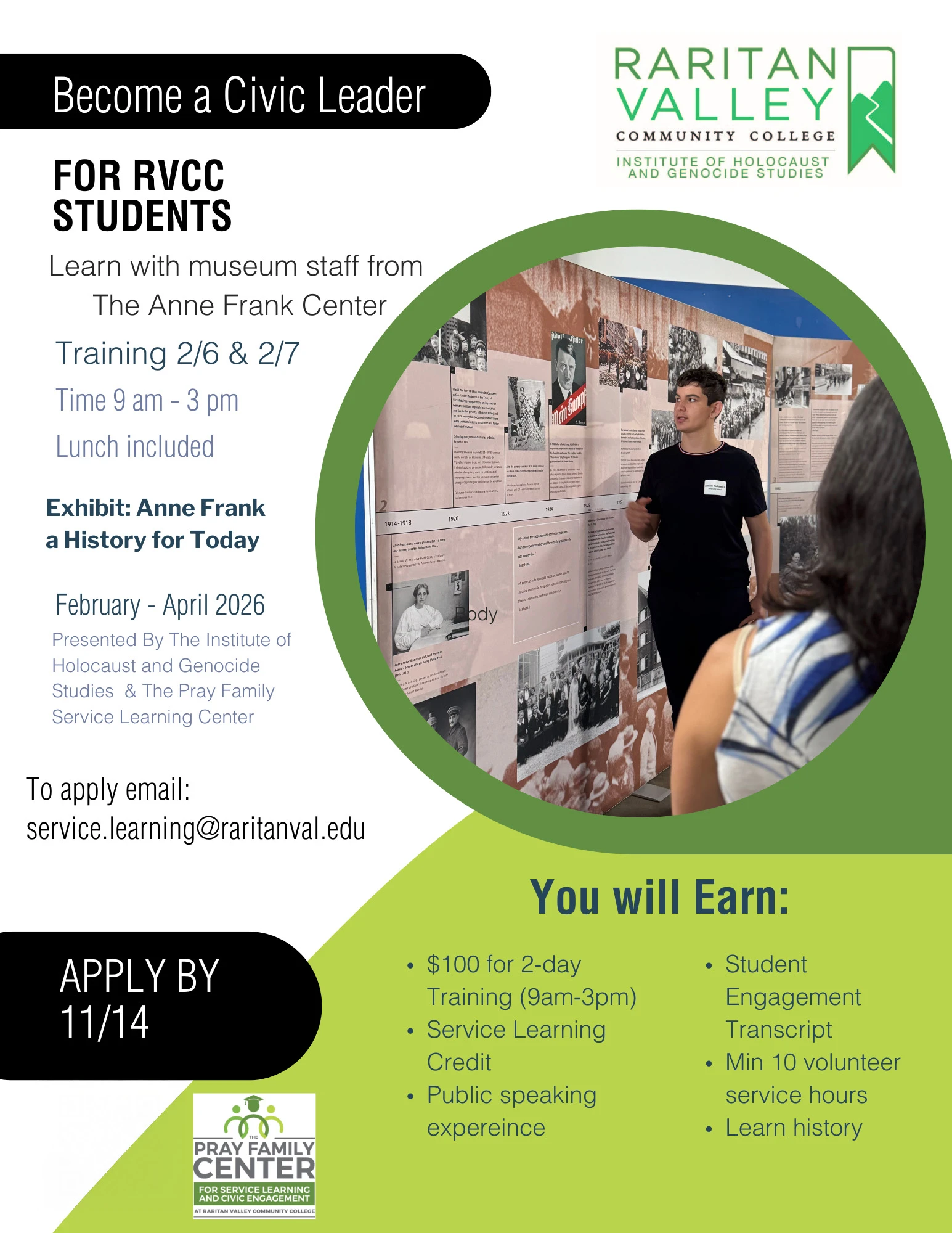 Flyer about becoming an exhibit guide