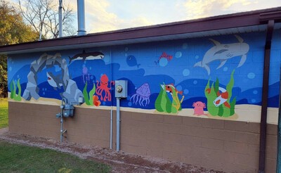 mural with sea creatures