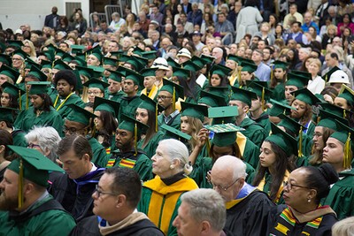 crowd at graduation