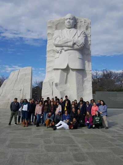 Group at MLK monument