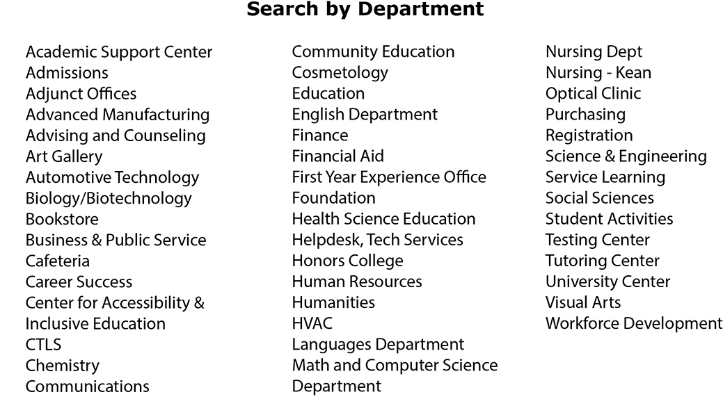 department list