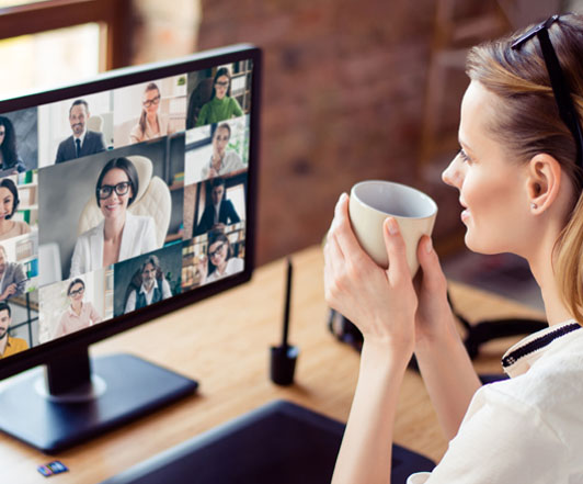 student on video conference