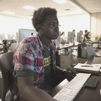 Student at computer