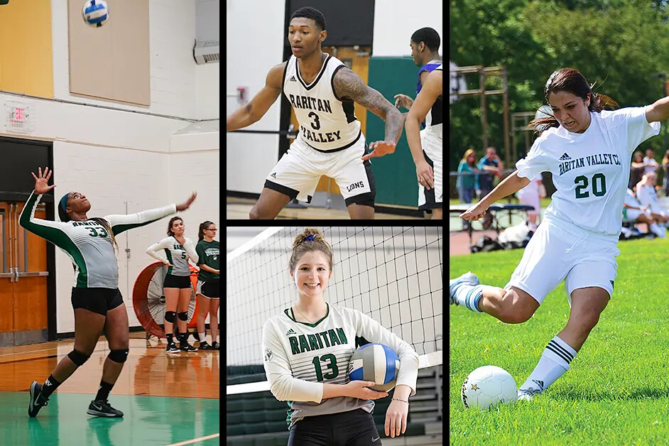 Volleyball, soccer, basketball
