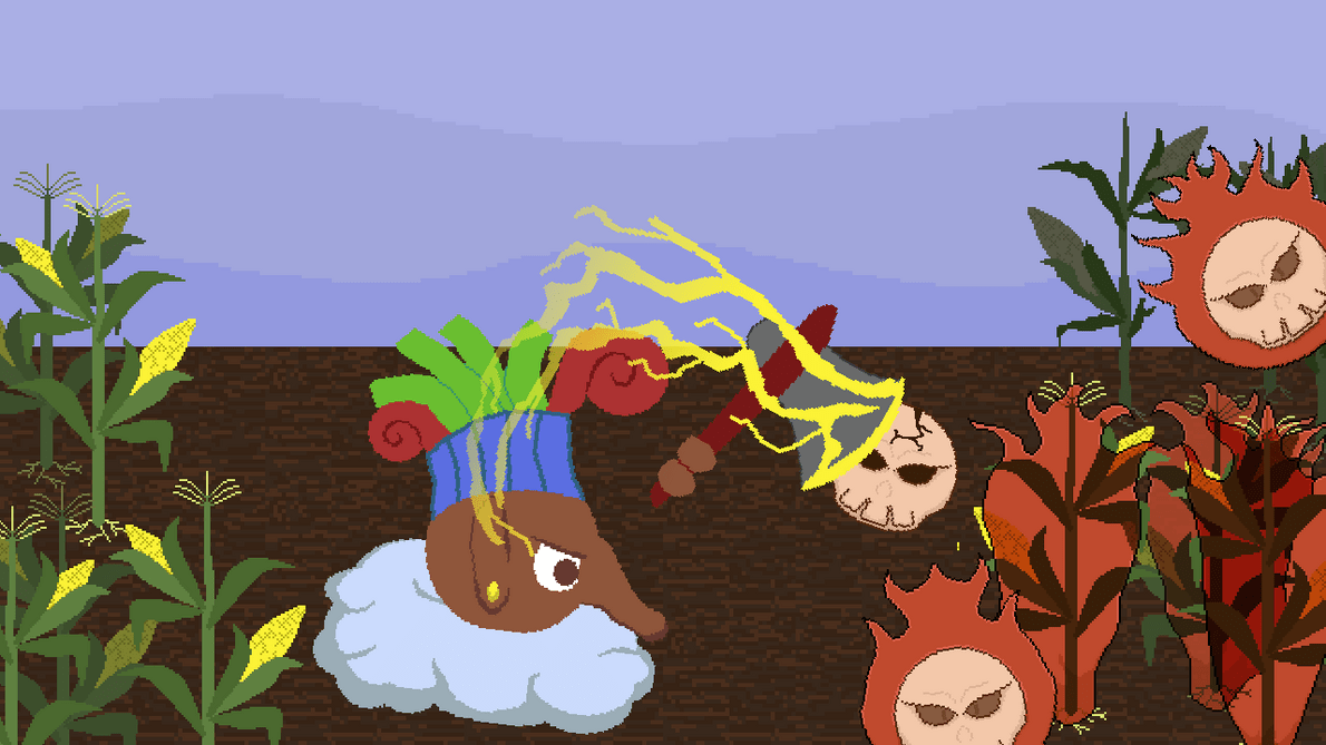 artwork for game with moving plant