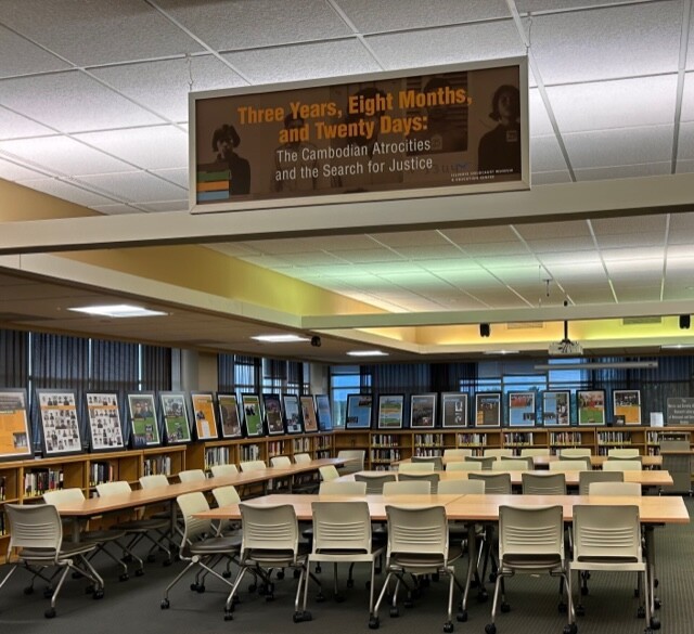 poster exhibit in holocaust library