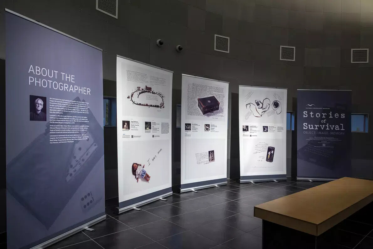 panels from Stories of Survivor exhibition