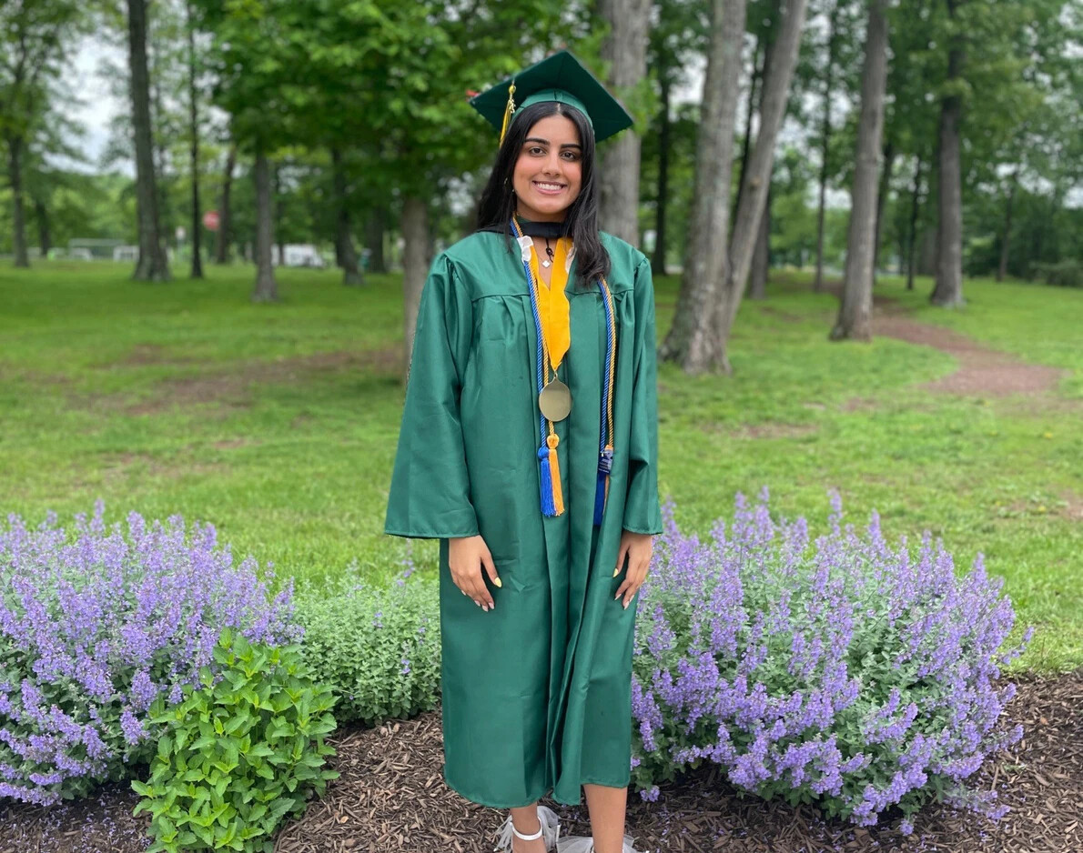 vaanya salwan in cap and gown