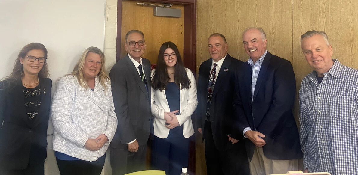 row of people at voting event at rvcc