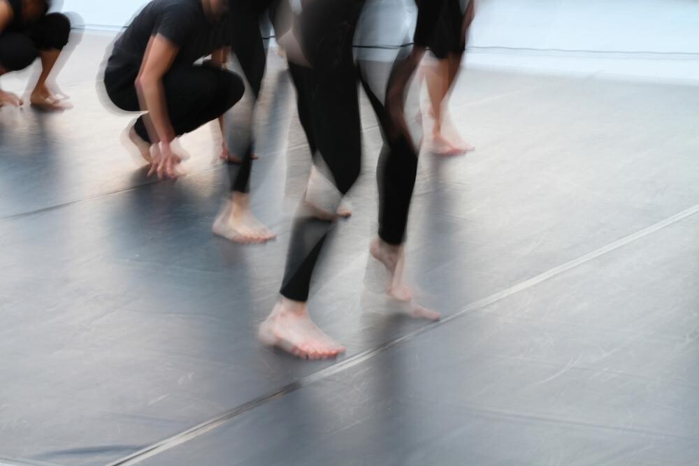 blurred dancer legs