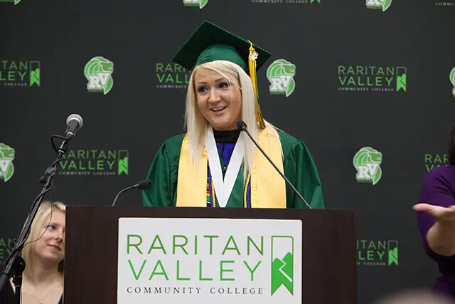Kristine Bulava at podium