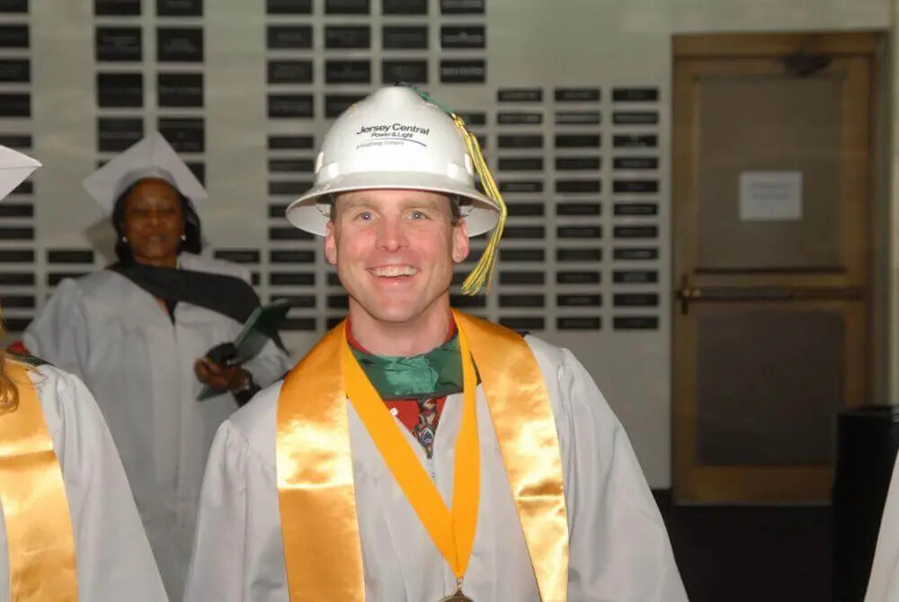 graduate in hard hat