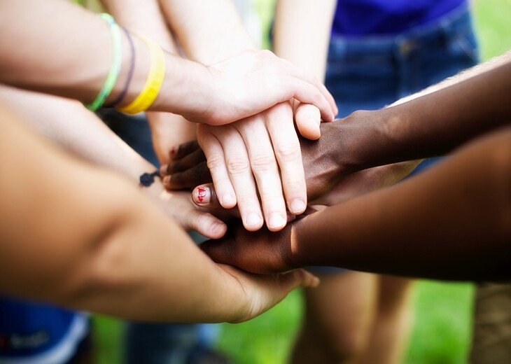 hands showing unity