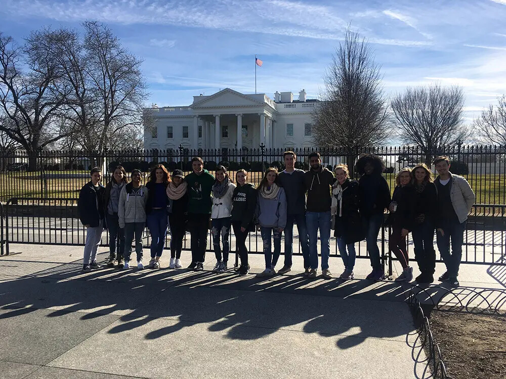 honors college students in front of us capitol