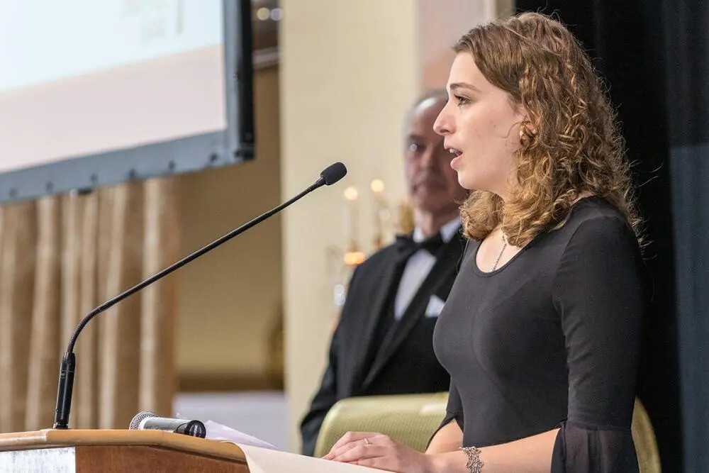 Kaeley Ipson speaking at Gala