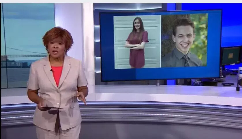della crews news 12 with images of 2 rvcc students on screen