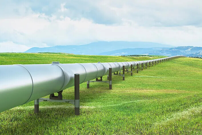 oil pipeline in green landscape