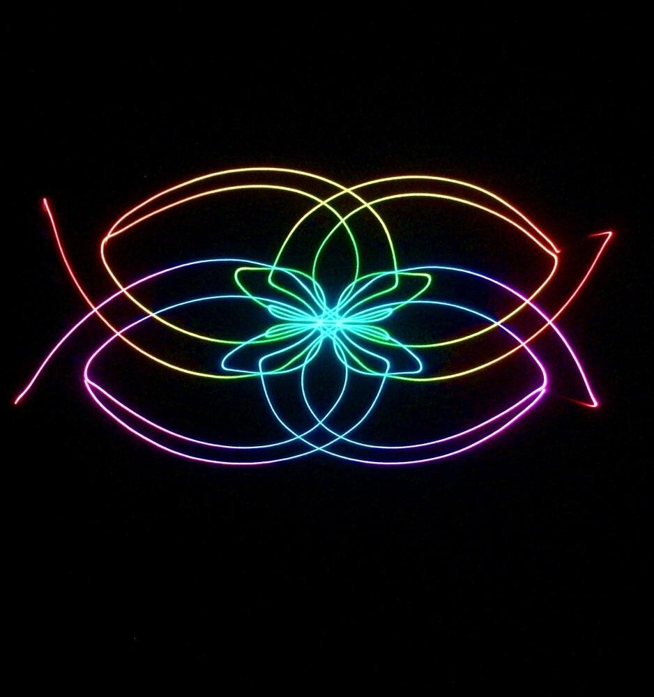 laser image with sideways ovals