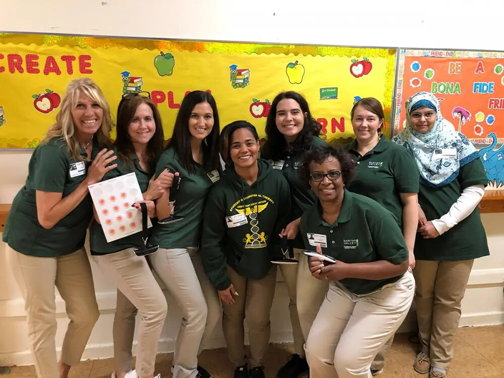 OTA female students in a row