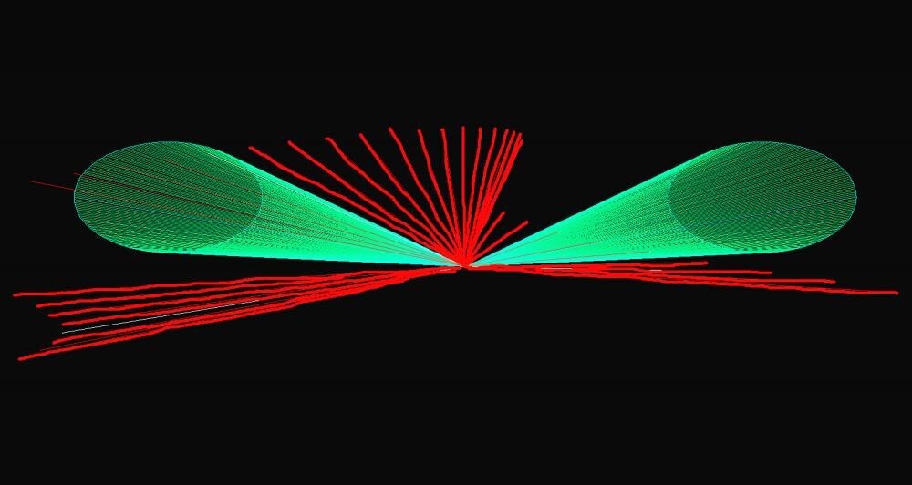 green and red planetarium laser image