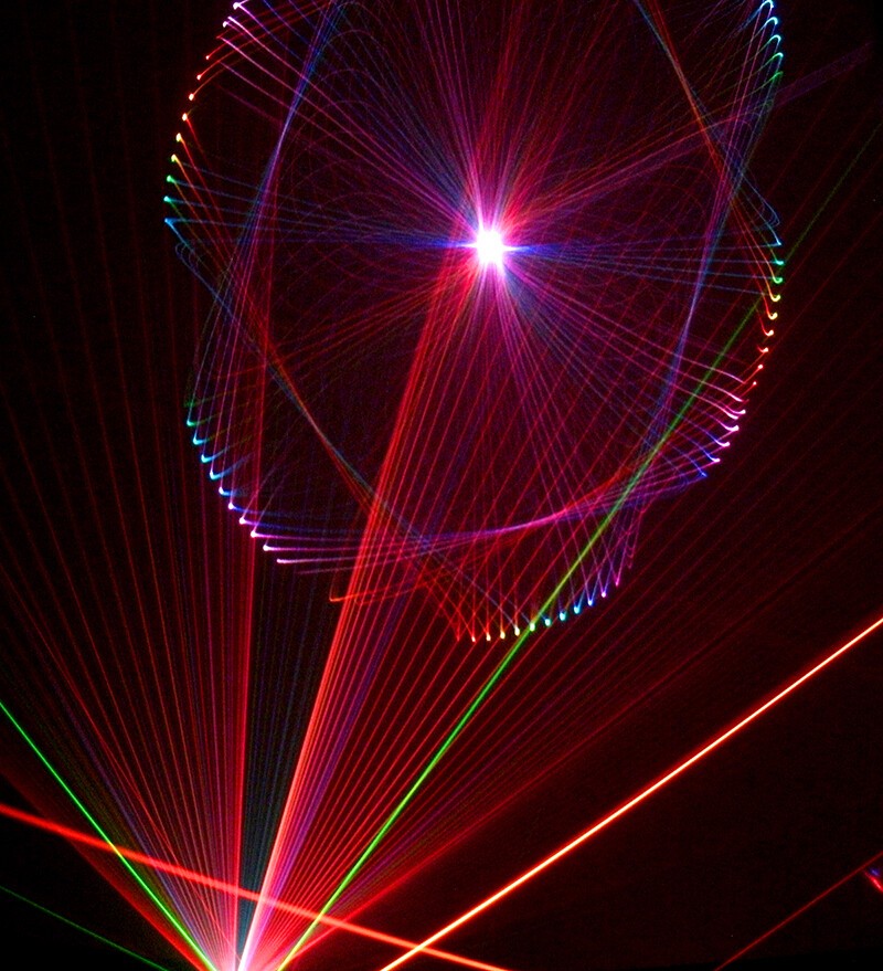 laser image with red and purples