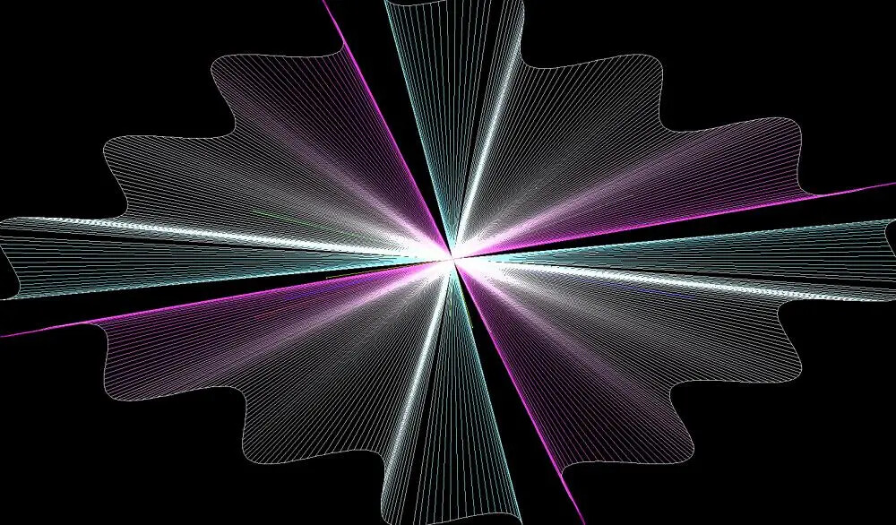 white and purple laser burst
