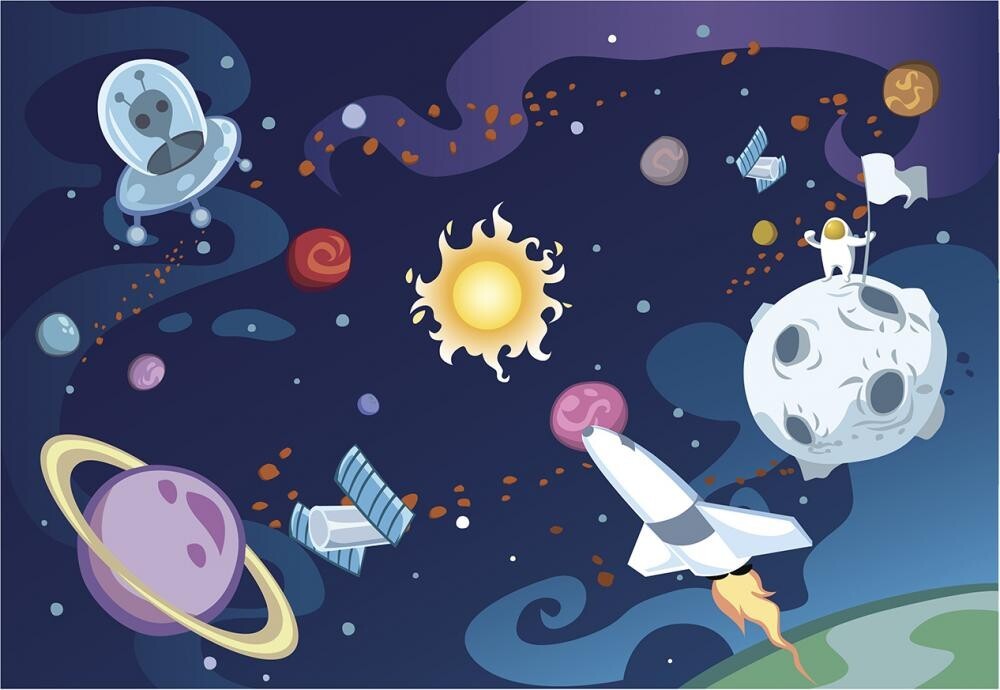 childlike illustration of space