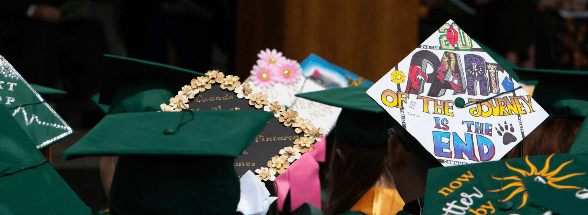 tops of graduation caps