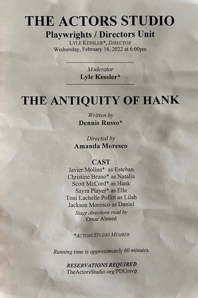 The Antiquity of Hank program cover