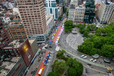 mural from high up in the distance