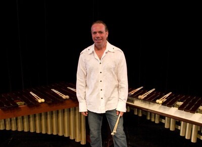 greg giannascoli in front of marimba