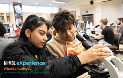 nimbl experience participants at microscope