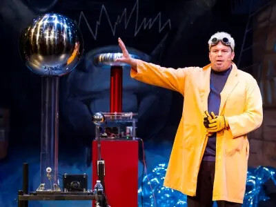 doktor kaboom in yellow lab coat