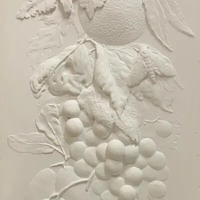 garden relief in plaster