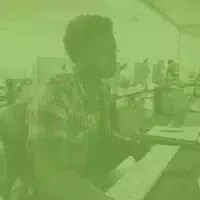 Student at computer