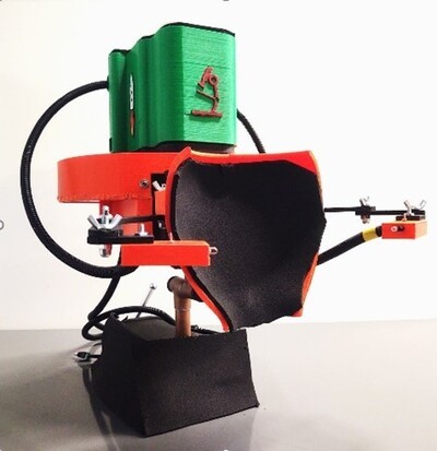 mechanical equipment in green and red