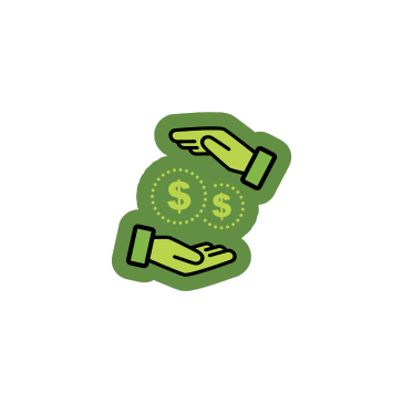 Illustrated image of money in a hand