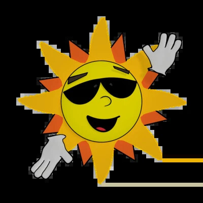 cartoon sun character