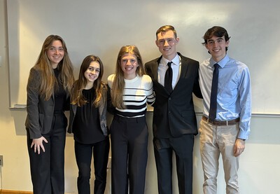 five Capstone project students in row