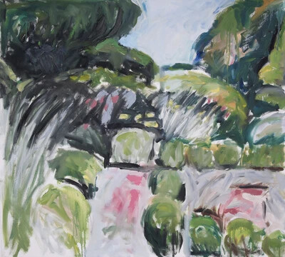 cross garden painting