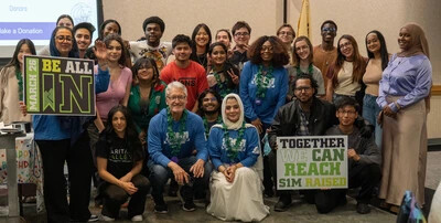 giving day photo with mike, alaysha, students