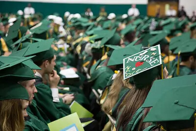 tops of grad heads