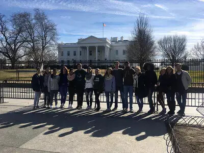 honors college students in front of us capitol