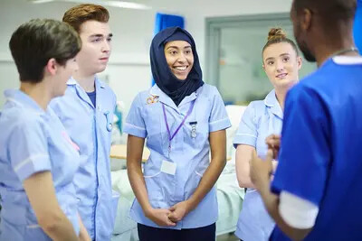 nursing students on hospital ward