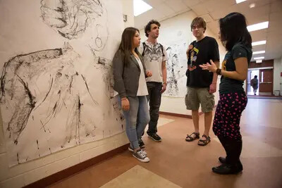 student in arts building