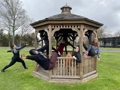 dancers outside gazebo