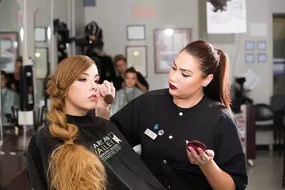 working on makeup