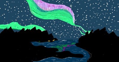 aurora night sky artwork