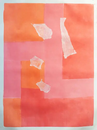 print in orange and pink