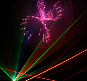 laser image with purple burst